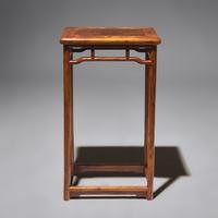 A Chinese Hardwood, Probably Huanghuali, and Burlwood Incense Stand, Xiangji , 20th Century 二十世紀 或黃花梨嵌癭木香几