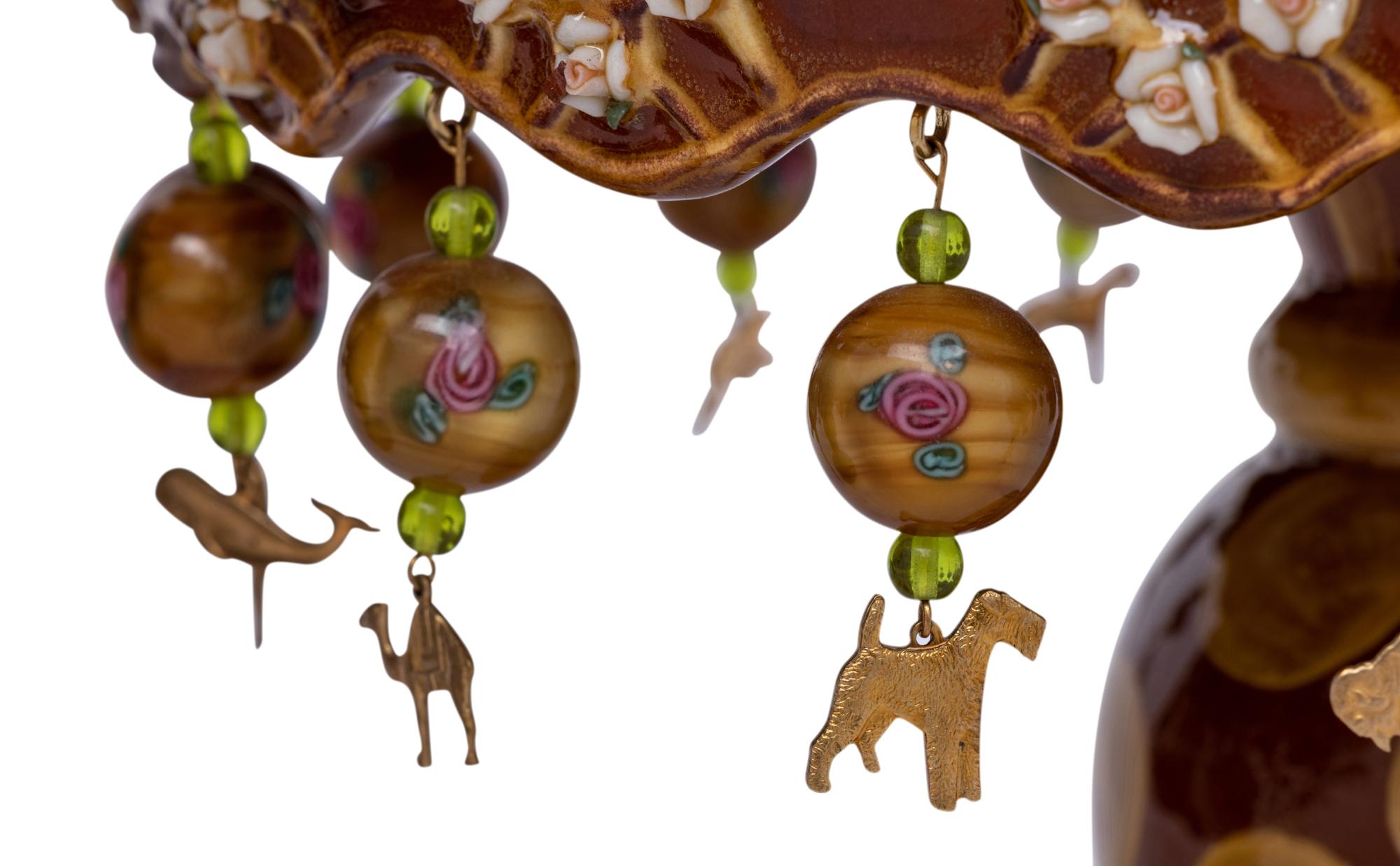 Two MacKenzie-Childs Peanuts Ceramic Cake Stands