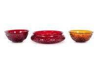 Three Chinese Carved Transparent Glass Vessels