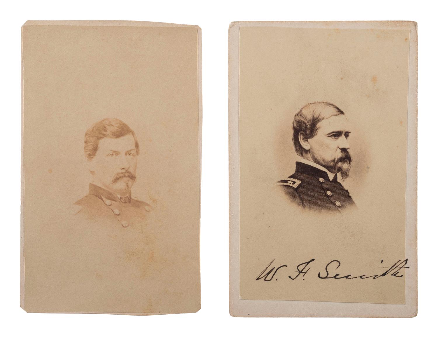 [CIVIL WAR]. A group of Civil War signatures highlighted by a signed CDV of Union General William F. Smith.