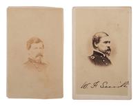 [CIVIL WAR]. A group of Civil War signatures highlighted by a signed CDV of Union General William F. Smith.