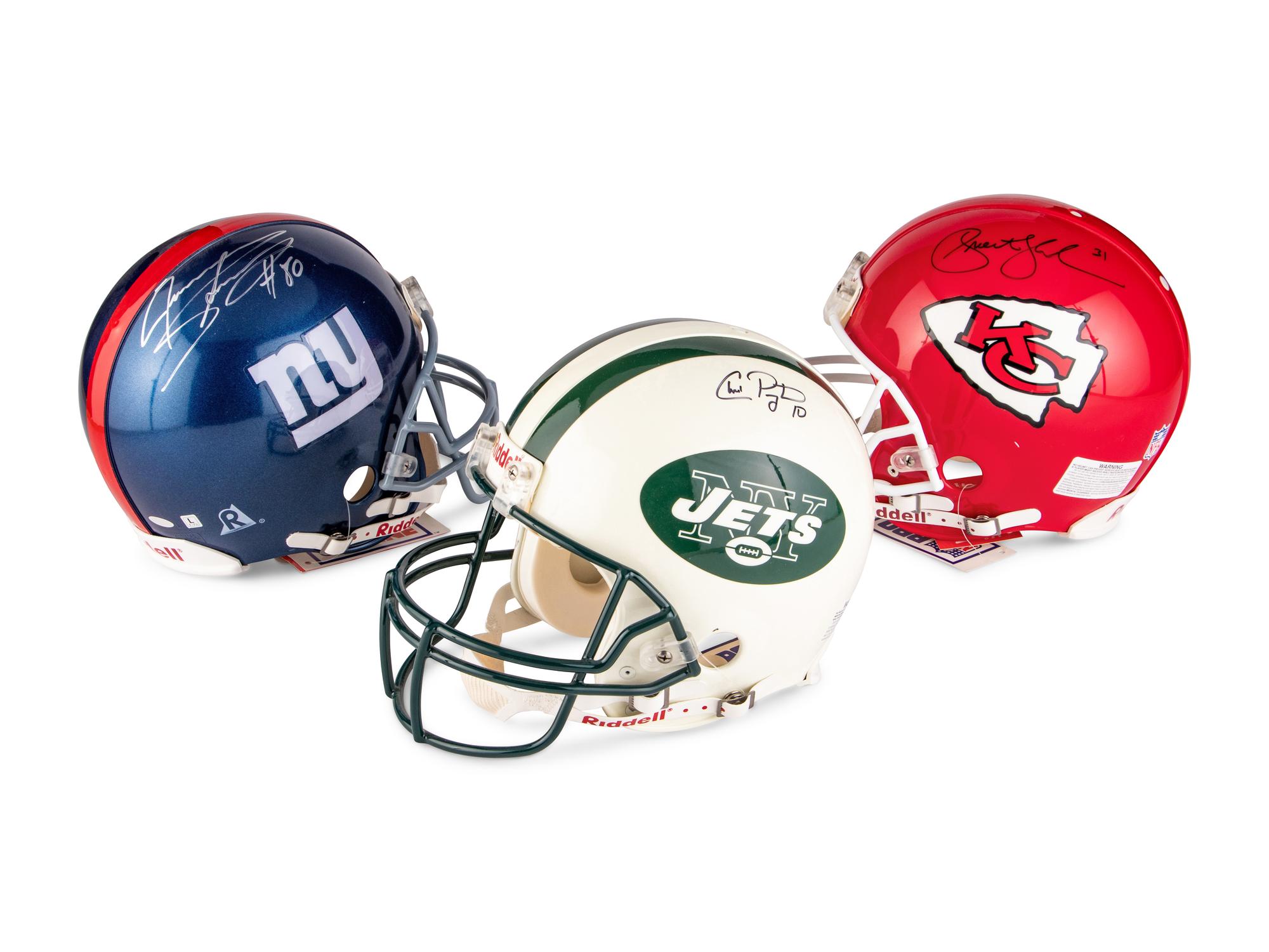 A Collection of Signed Autograph NFL Full Size Helmets