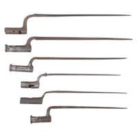 Group of 6 Early Socket Bayonets, Mostly English