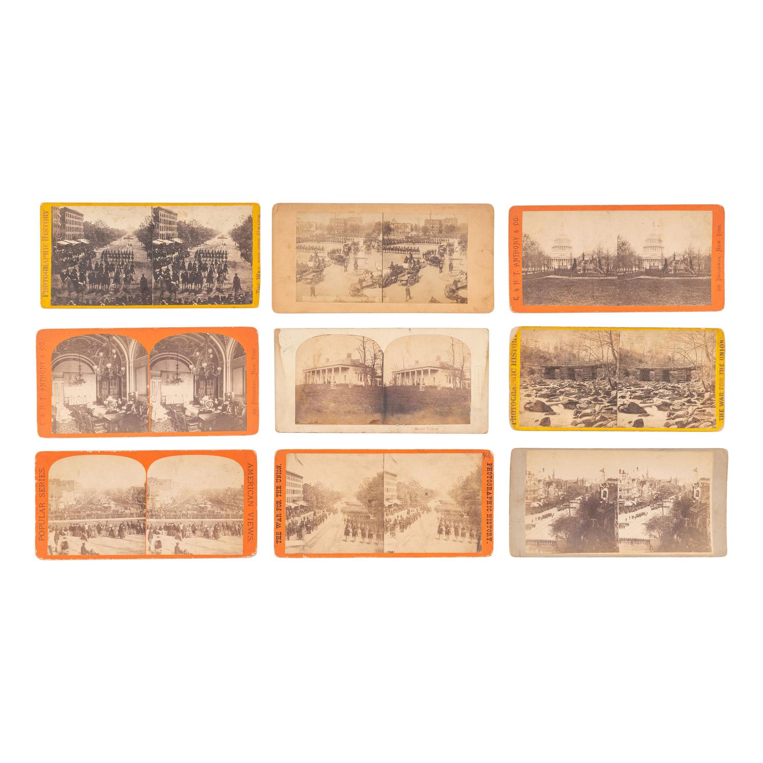 [EARLY PHOTOGRAPHY]. A group of 26 stereoviews incl. views of Washington, DC, and the Grand Review.