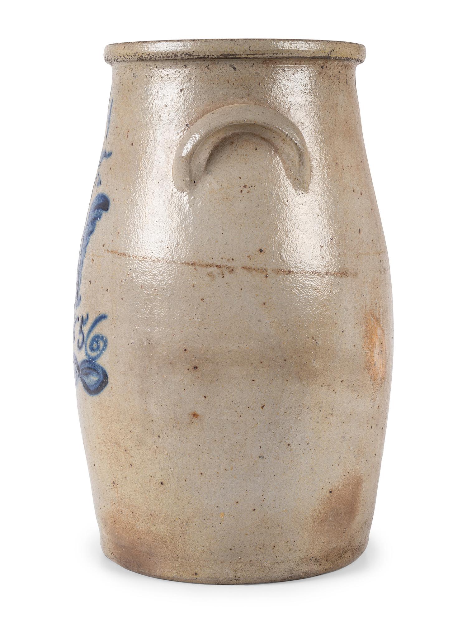 An Ohio Four Gallon Dated Stoneware Churn