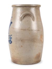 An Ohio Four Gallon Dated Stoneware Churn