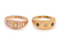 A Collection of Gold and Gemstone Rings, British,