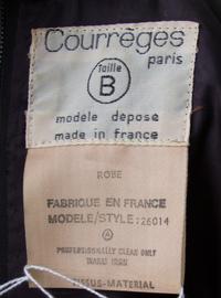 A Courreges Black Dress, Size B.