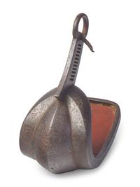 A Japanese Silver-Inlaid Iron Stirrup, Abumi, Edo Period