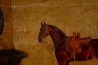 A Saddled Bay Horse in a Stable