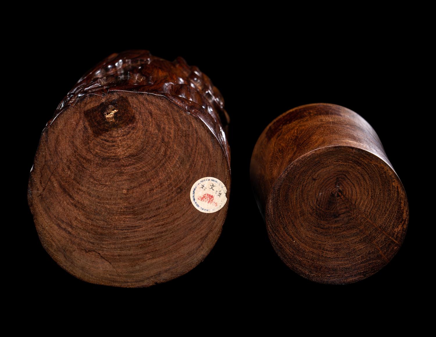 Two Huanghuali Brushpots, Bitong
