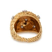 YELLOW GOLD AND DIAMOND BOMBE RING