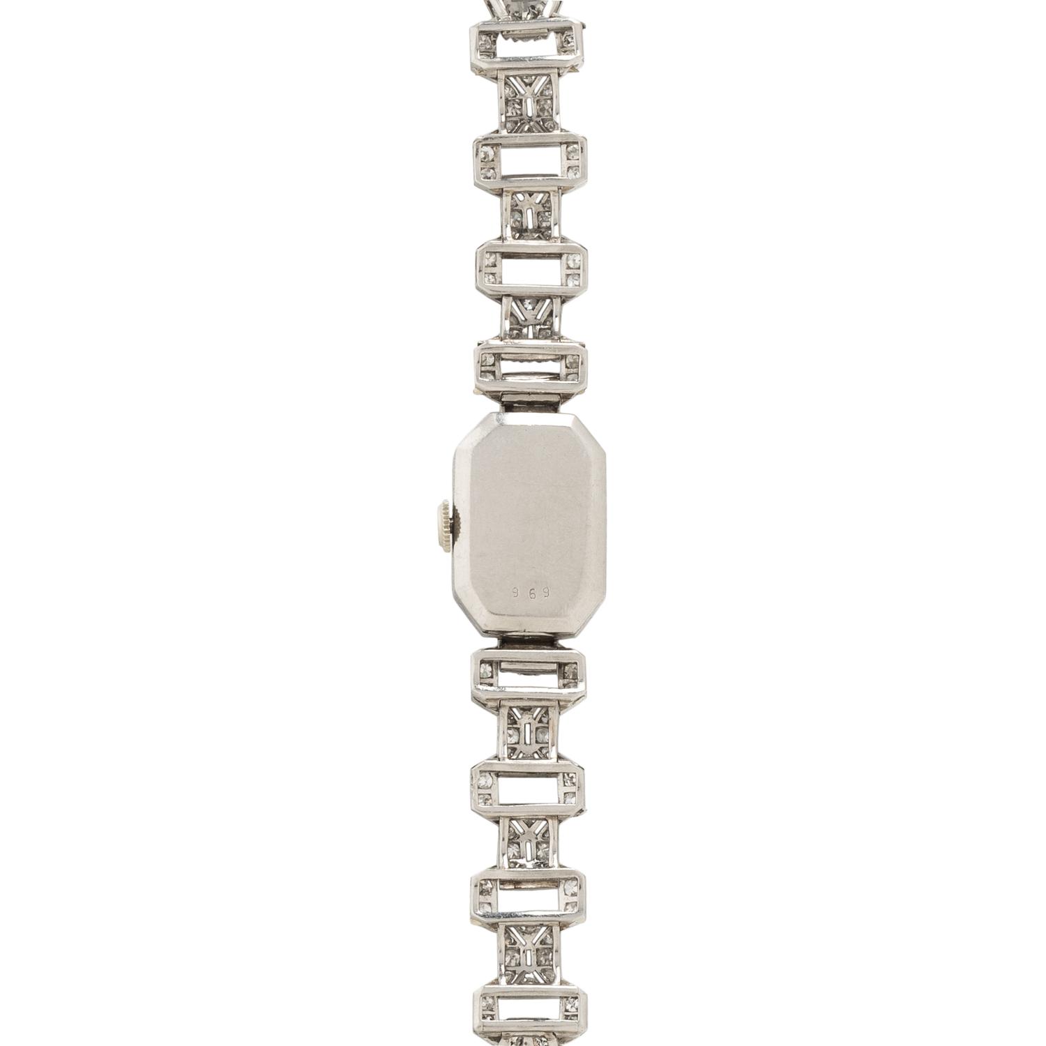 ART DECO, PLATINUM AND DIAMOND WATCH