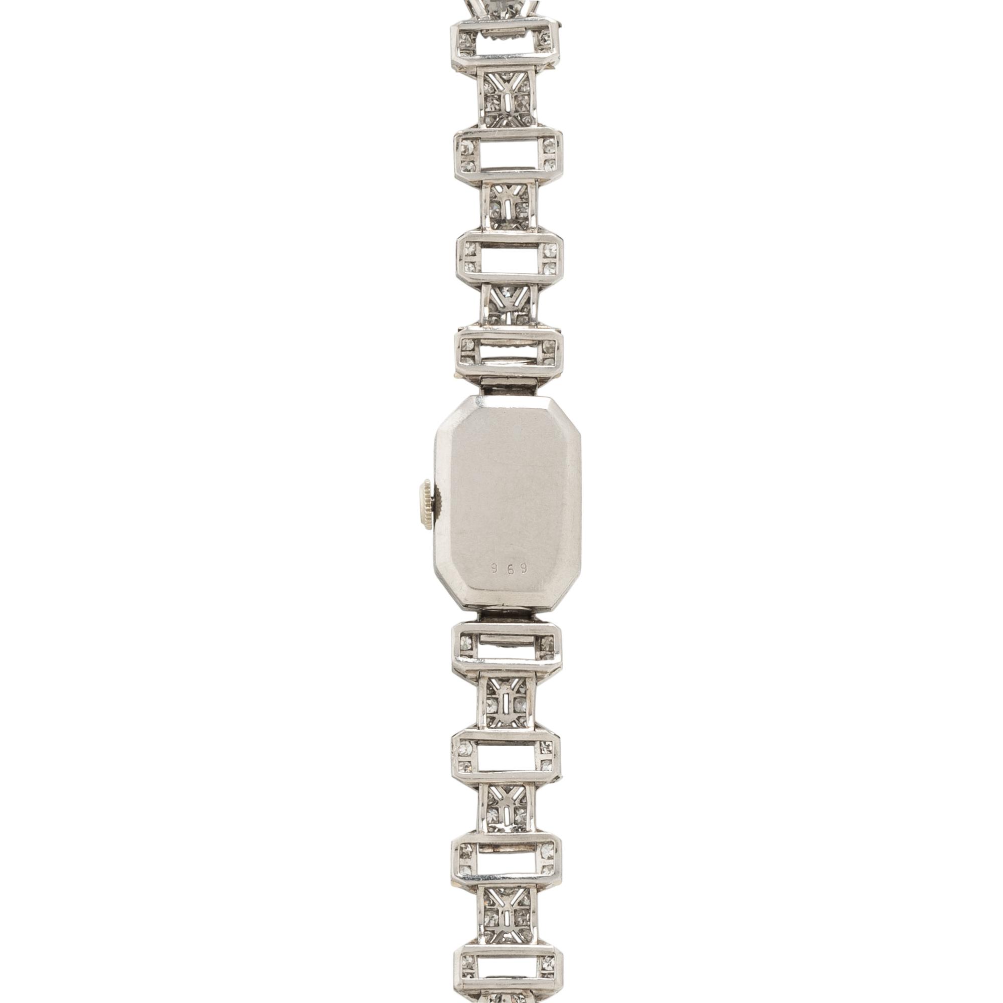 ART DECO, PLATINUM AND DIAMOND WATCH