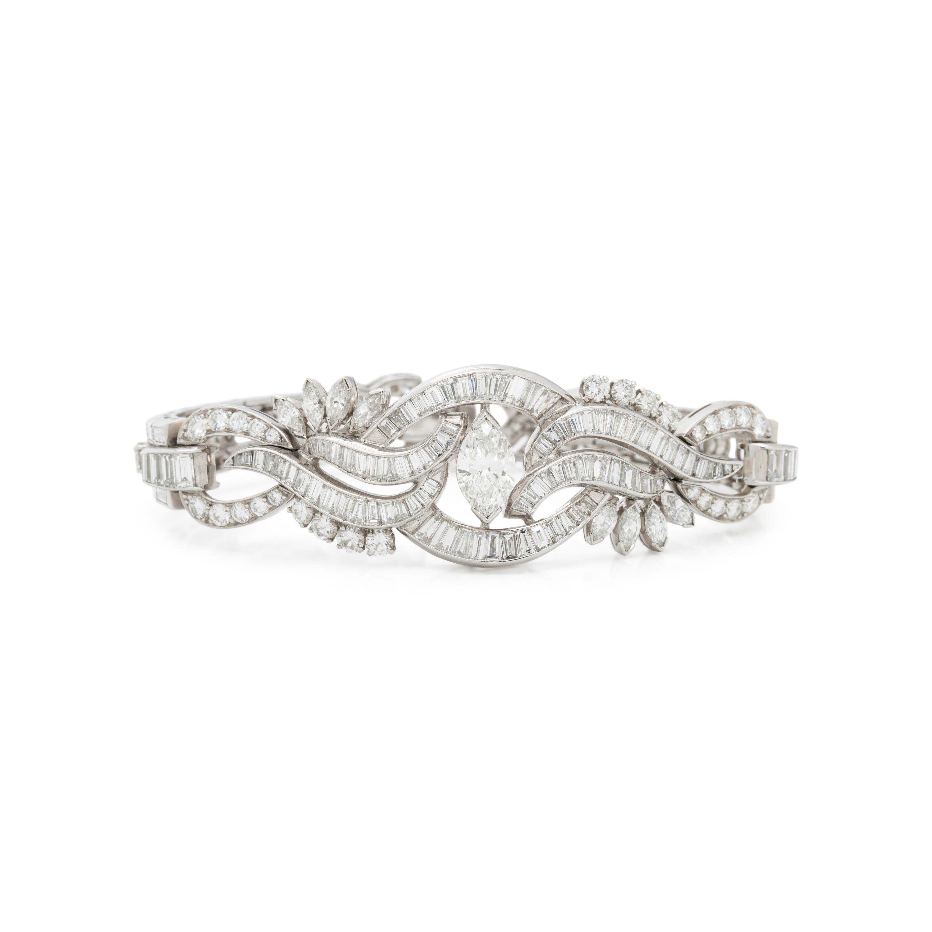 PLATINUM AND DIAMOND BRACELET