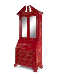 A Georgian Style Painted Secretary Bookcase