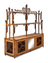 An English Bamboo and Lacquer Bookcase