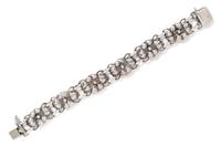 An Arts and Crafts Sterling Silver 'Puffy Leaves' Bracelet, Kalo,