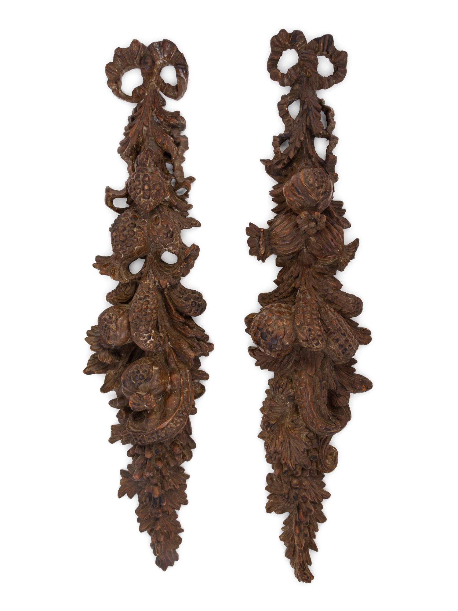Four Italian Wood Carvings in the Style of Grinling Gibbons, Palladio