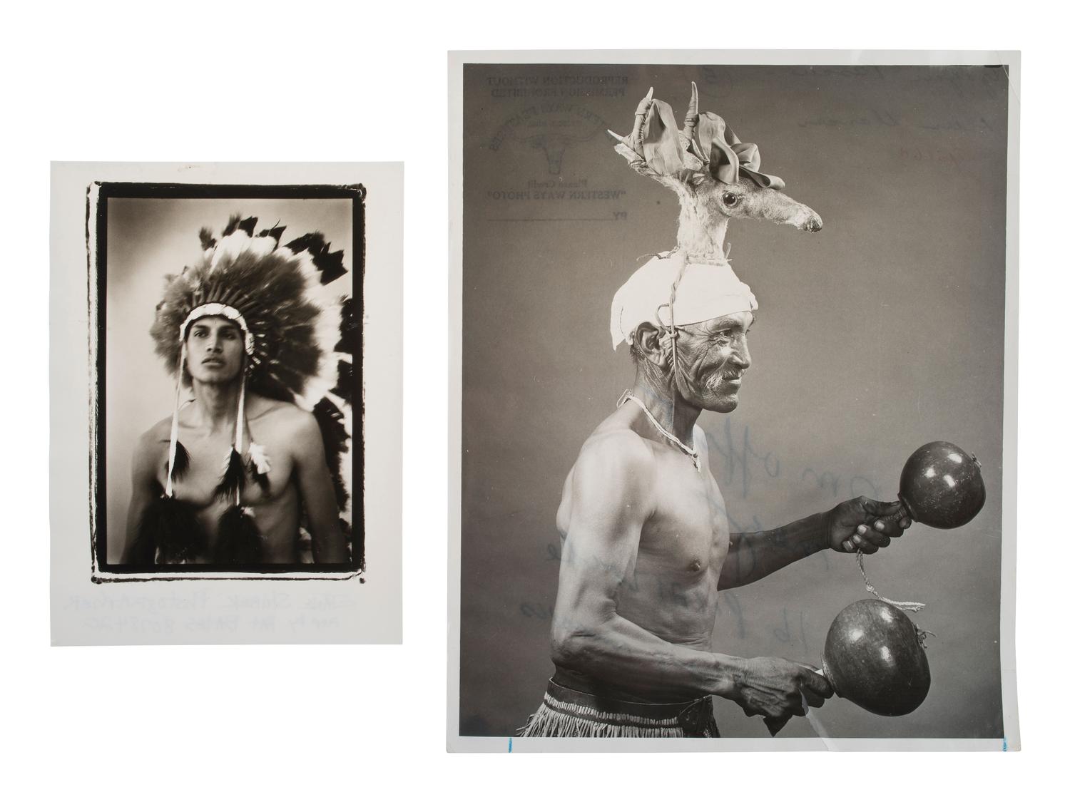 [NATIVE AMERICANS]. 3 photographs, incl. Minnesota Leech Lake Elder John Smith, AKA "Wrinkled Meat"