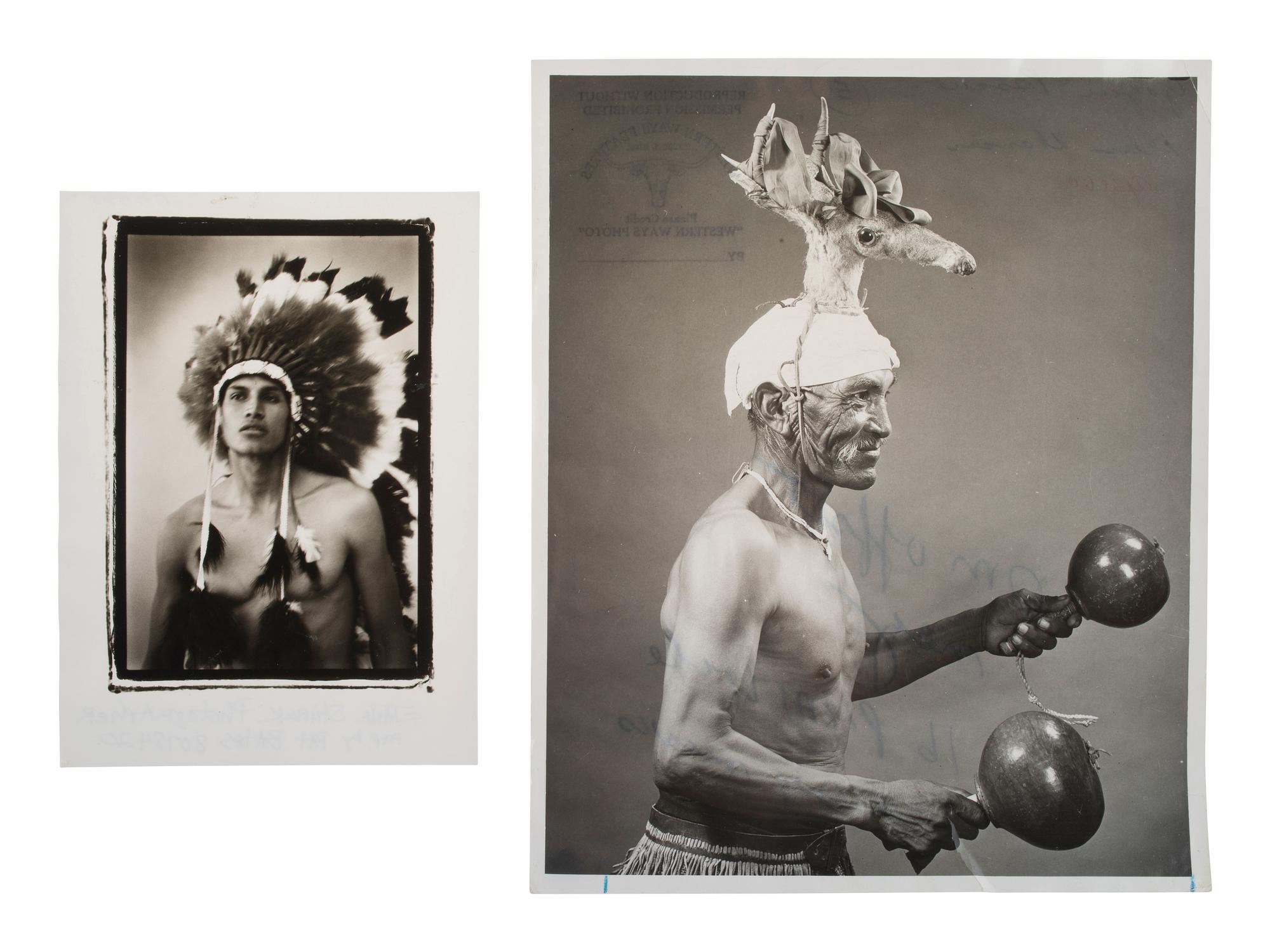 [NATIVE AMERICANS]. 3 photographs, incl. Minnesota Leech Lake Elder John Smith, AKA "Wrinkled Meat"
