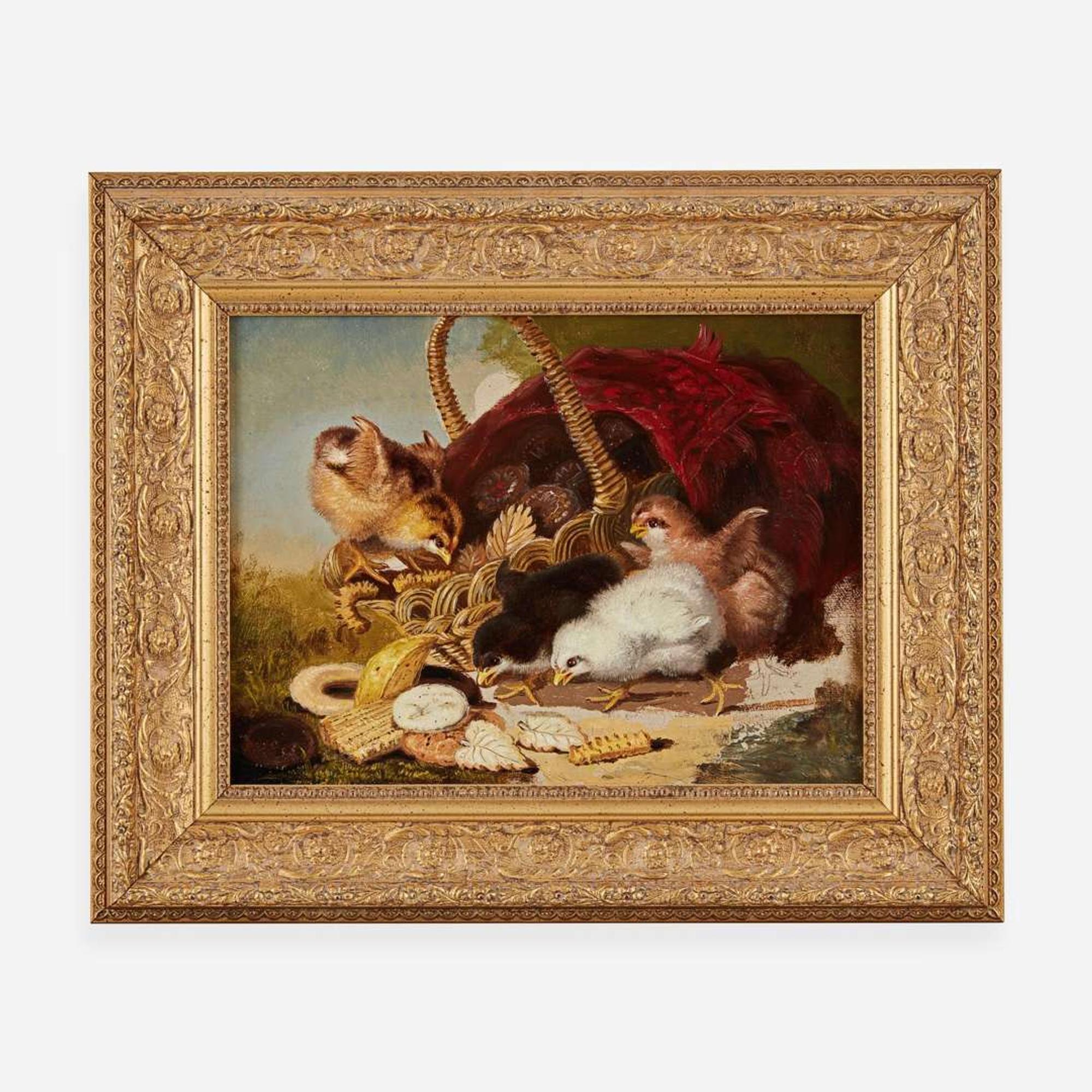 Mary Russell Smith (American, 1842-1878) Chicks With a Basket
