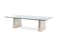 A Glass, Brass, and Marble Dining Table