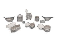 A Collection of Eight Indian Kutch Silver Table Articles