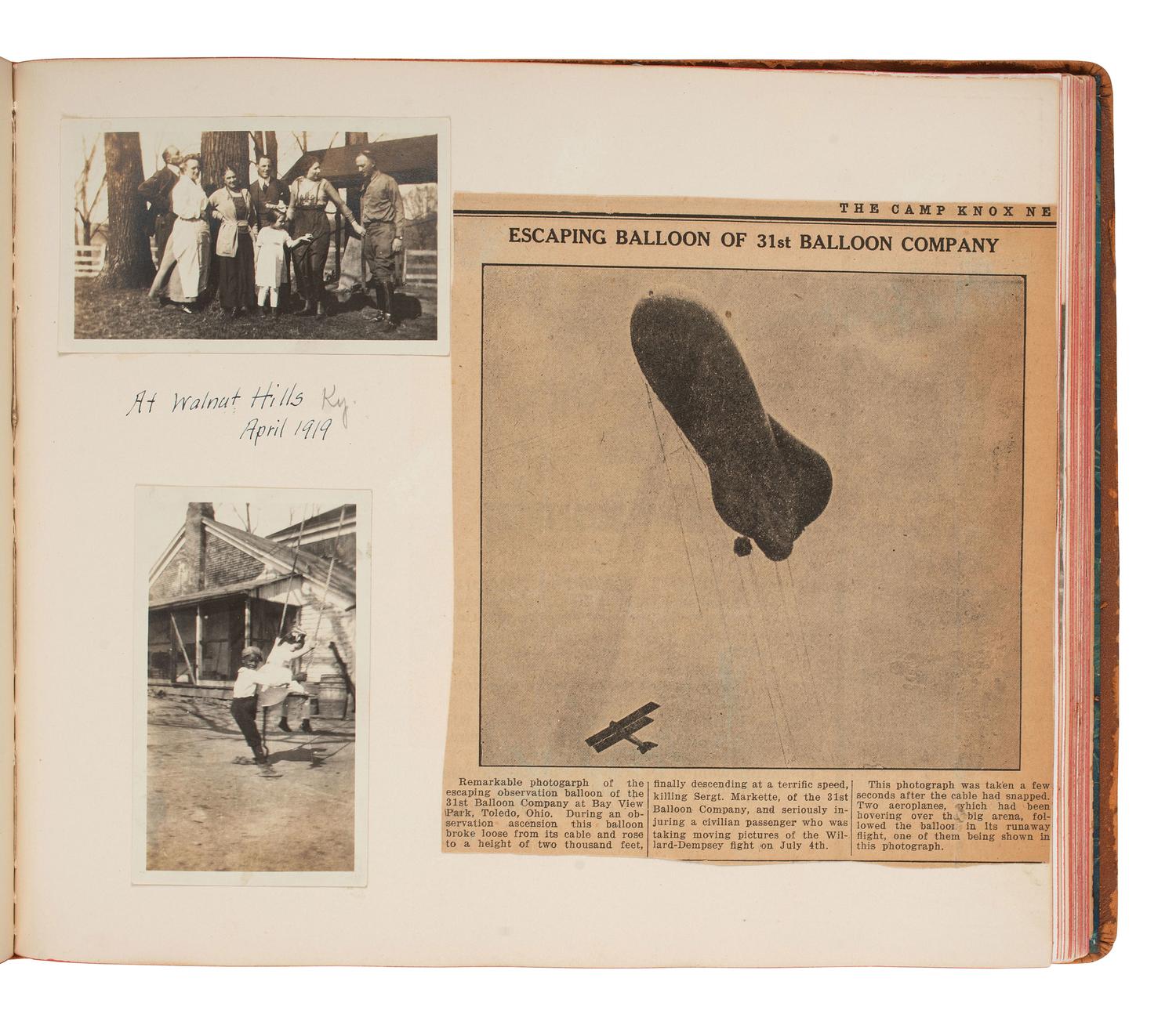 [WORLD WAR I]. Camp Knox News Souvenir Book belonging to Major William Radcliffe, Commander of the Army Quartermaster Corps at Camp Knox, KY. Ca 1919.