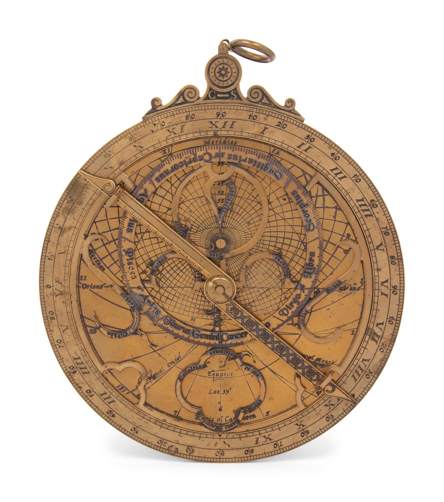 A Reproduction Cased Brass Planispheric Astrolabe