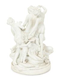 A Sèvres Bisque Porcelain Toilette de Venus Figural Group