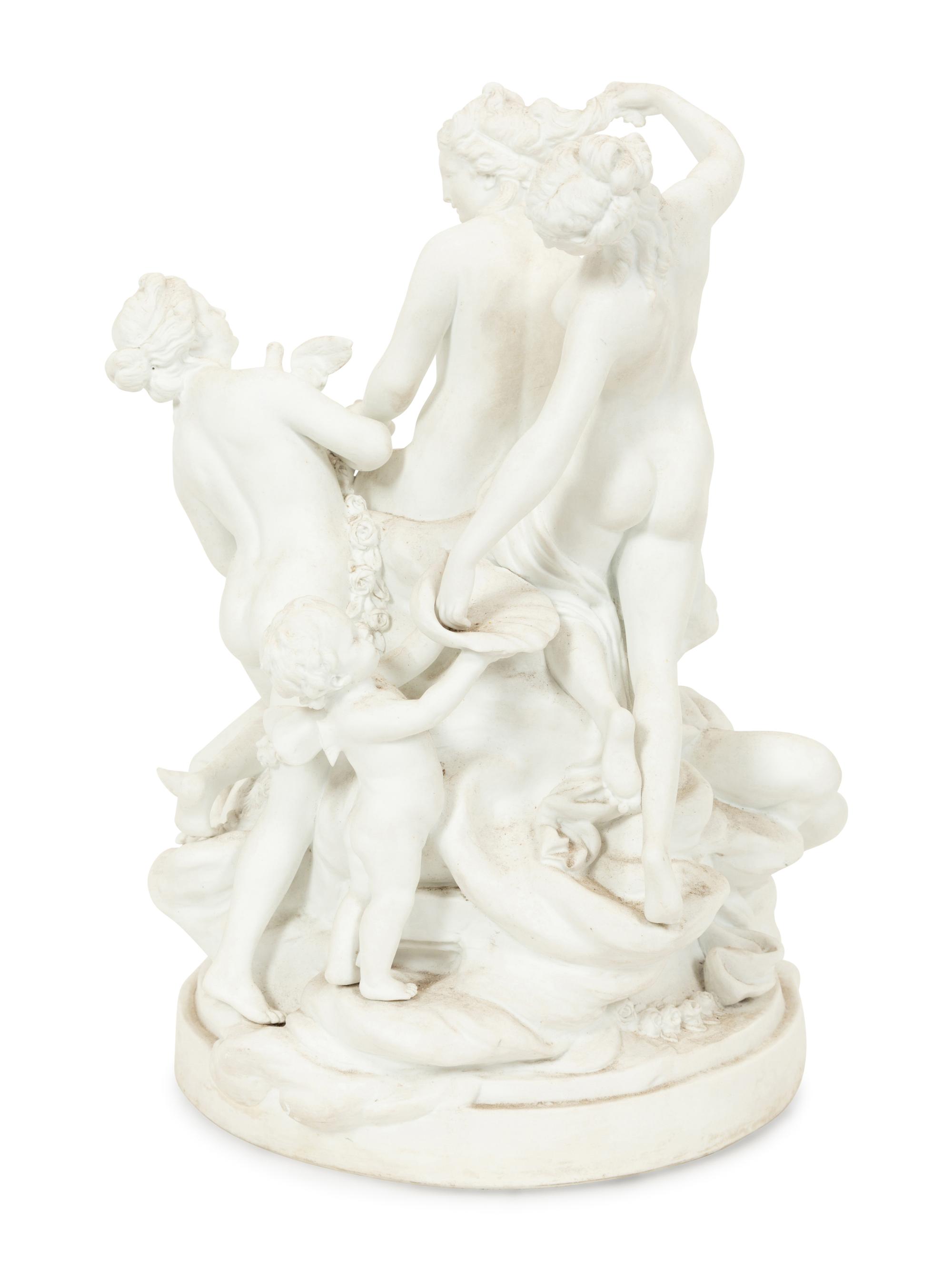 A Sèvres Bisque Porcelain Toilette de Venus Figural Group