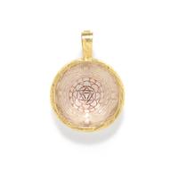 YELLOW GOLD AND ROCK CRYSTAL QUARTZ PENDANT