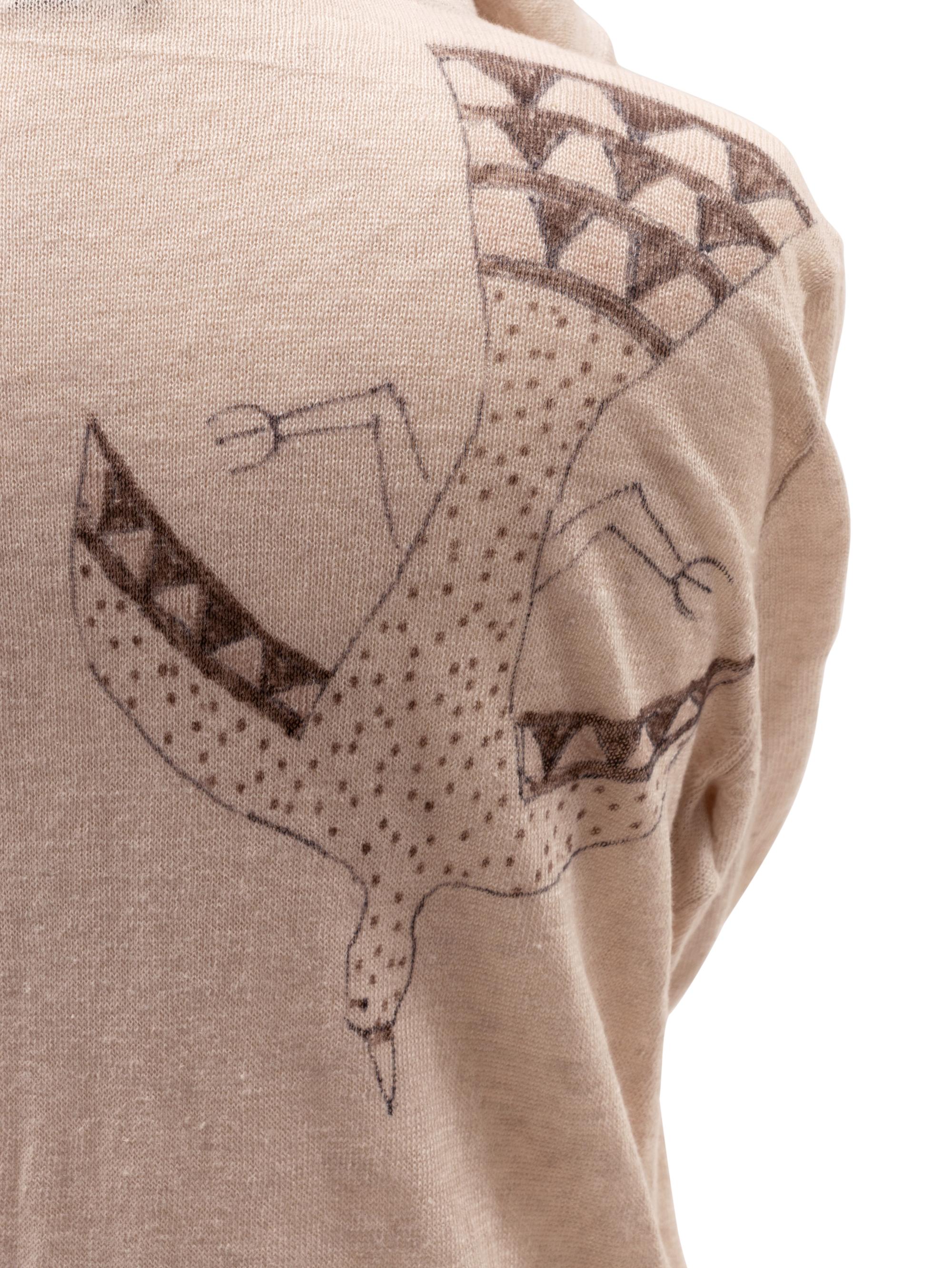 Penned Ledger-style Drawings on Sweaters, with Thunderbirds