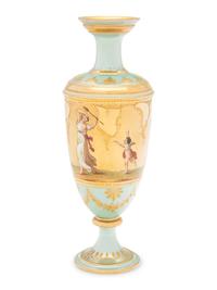 A Vienna Porcelain Iridescent Ground Cabinet Vase