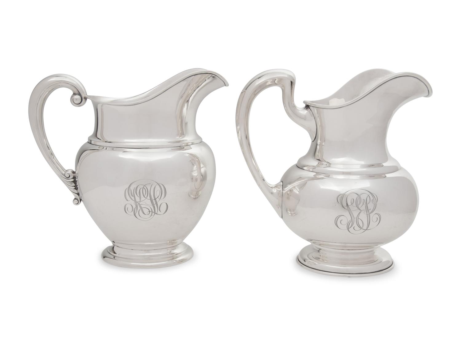 Two American Silver Water Pitchers