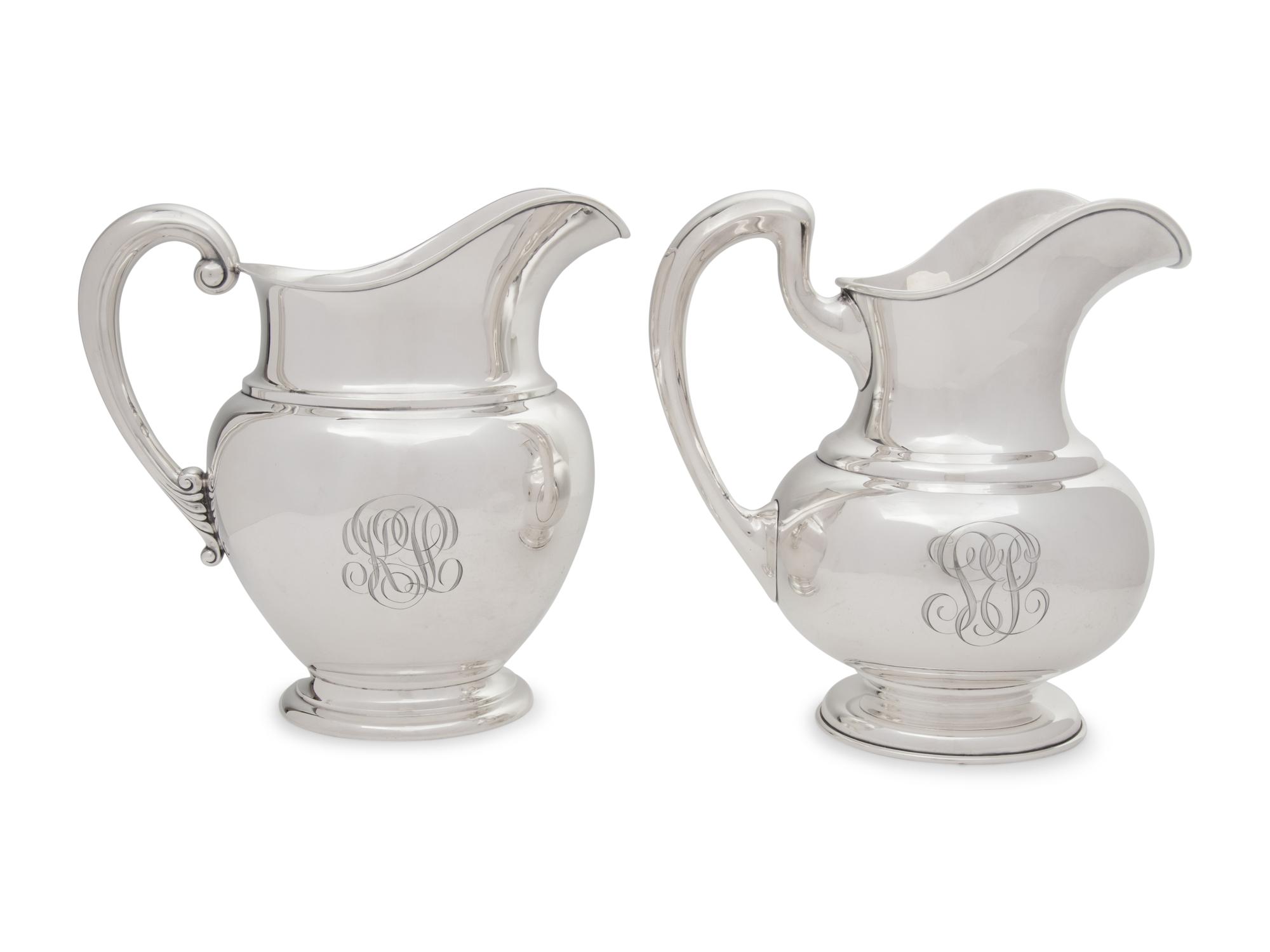 Two American Silver Water Pitchers