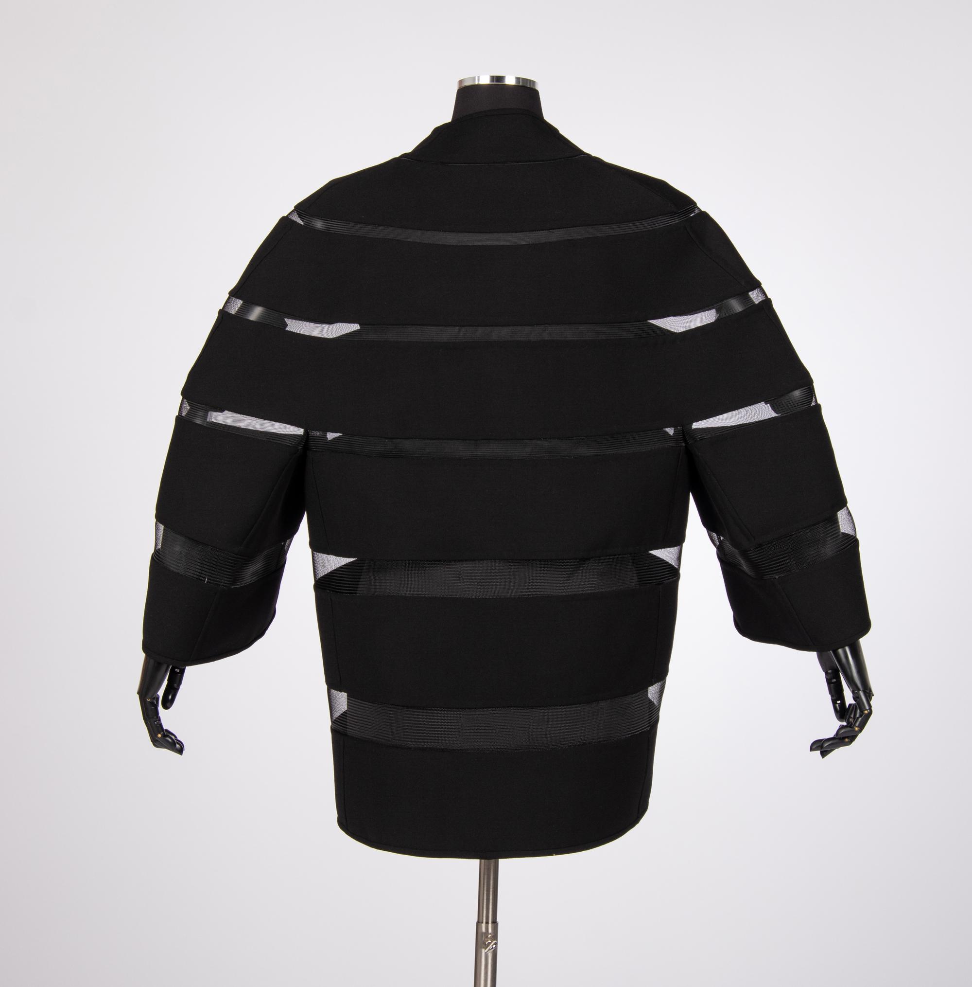 Chado Ralph Rucci Wool and Synthetic Braid Banded Jacket, 2000-10s