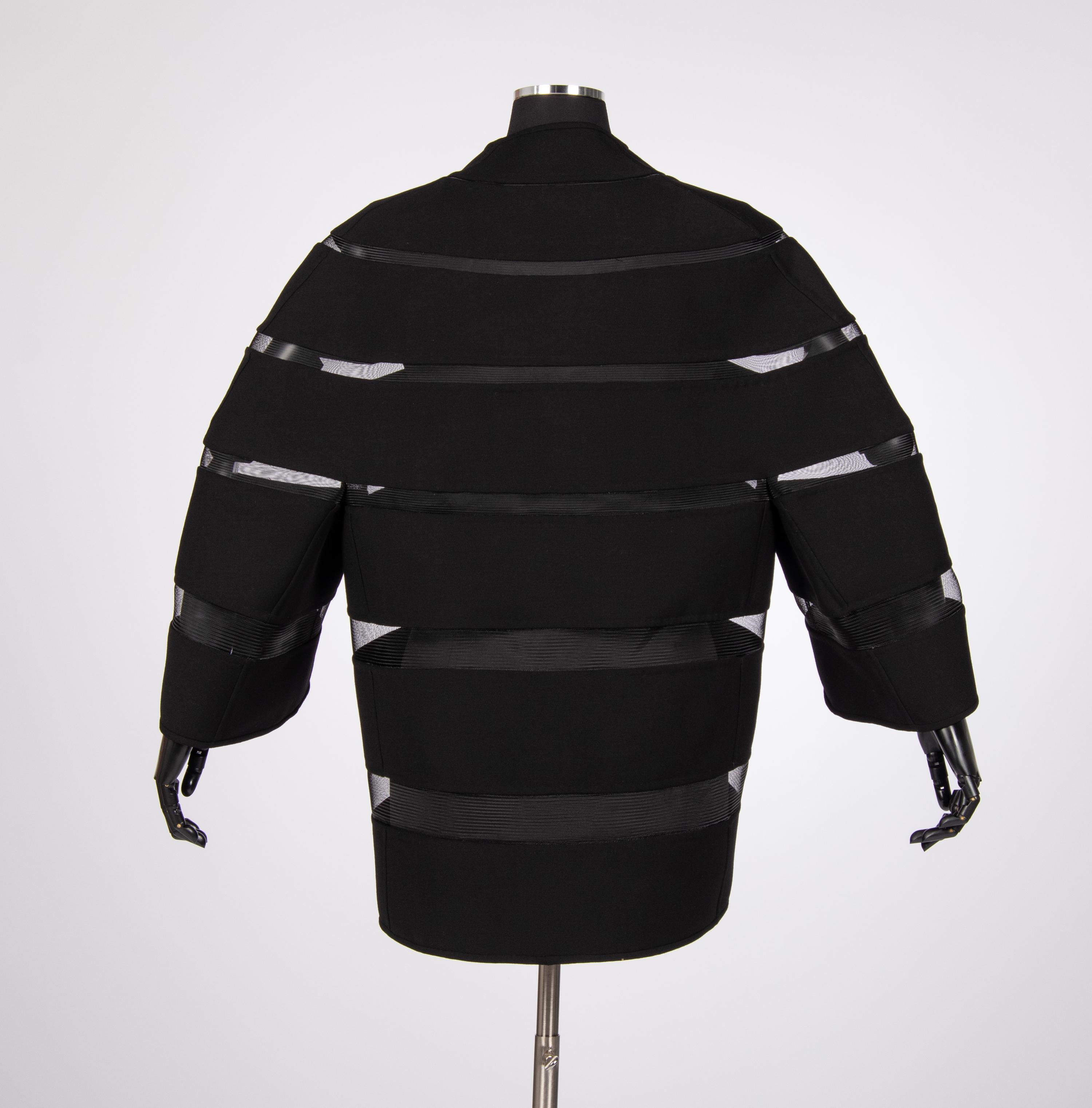 Chado Ralph Rucci Wool and Synthetic Braid Banded Jacket, 2000-10s