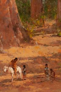 Indian on Horseback Amongst Sequoias