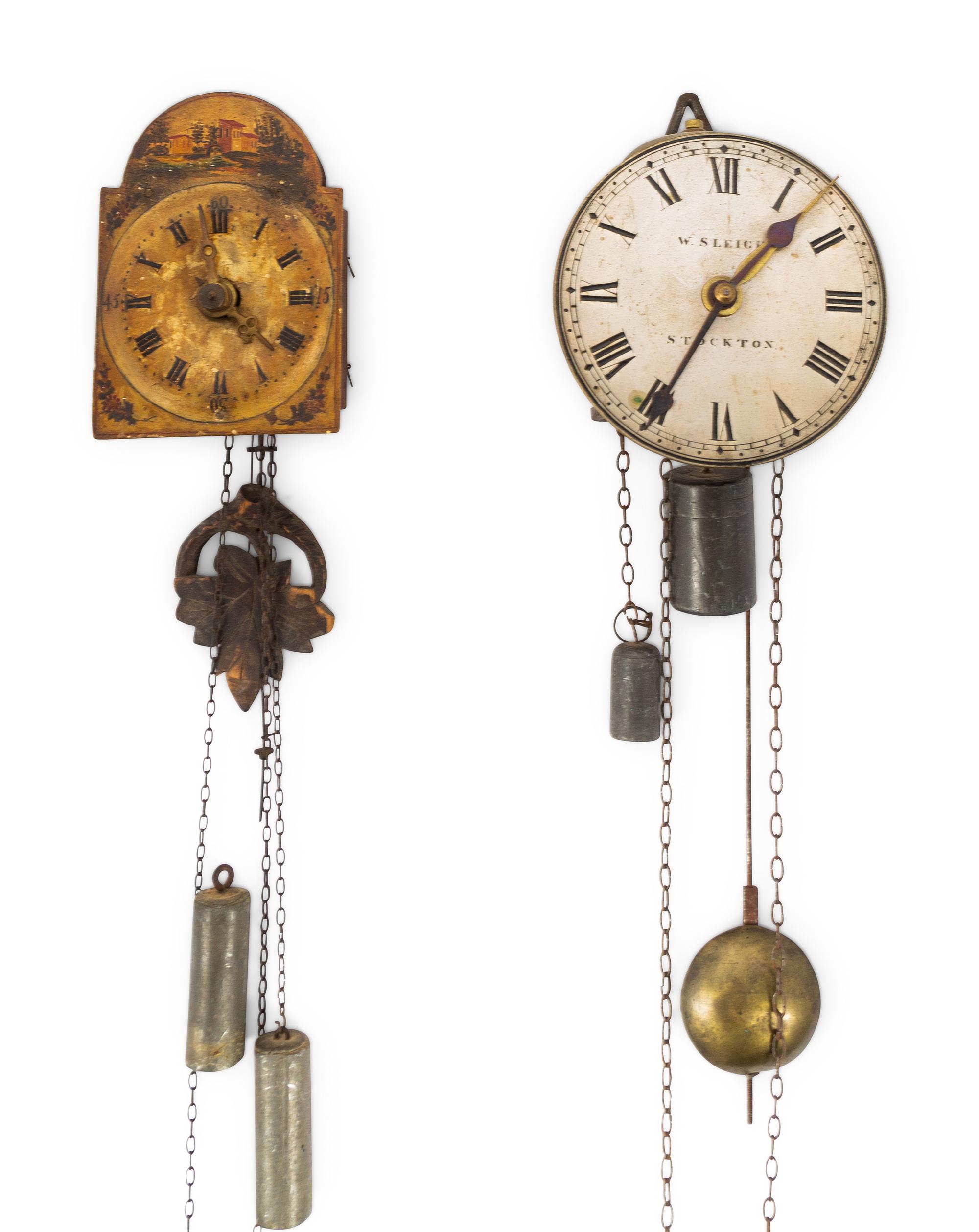 Two Open Escapement Wall Clocks