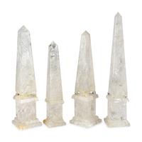 A Graduated Set of Four Neoclassical Style Rock Crystal Obelisks