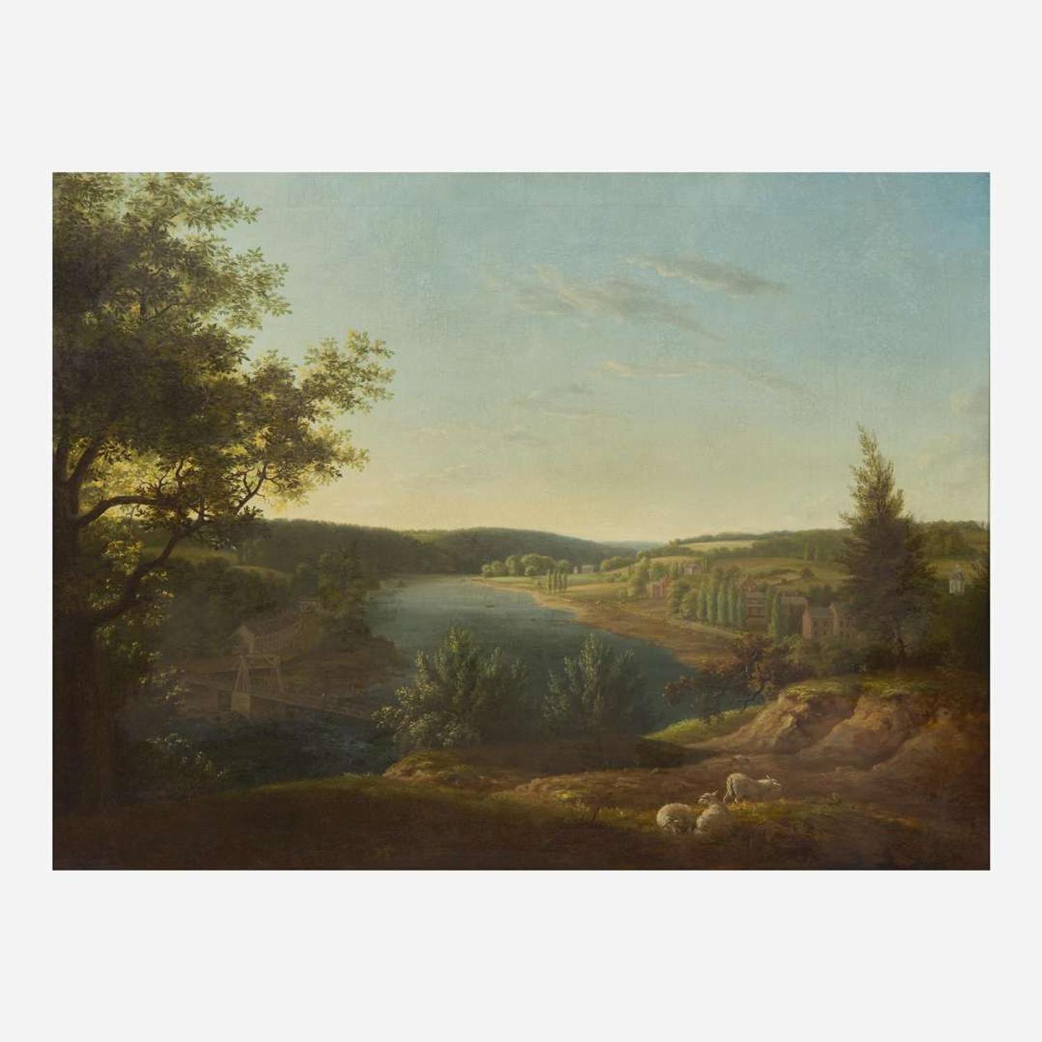 Thomas Birch (American, 1779–1851) Chain Bridge at Falls of Schuylkill