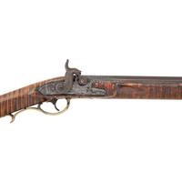 Half-Stock Percussion Rifle with Attractive Five Piece Patchbox