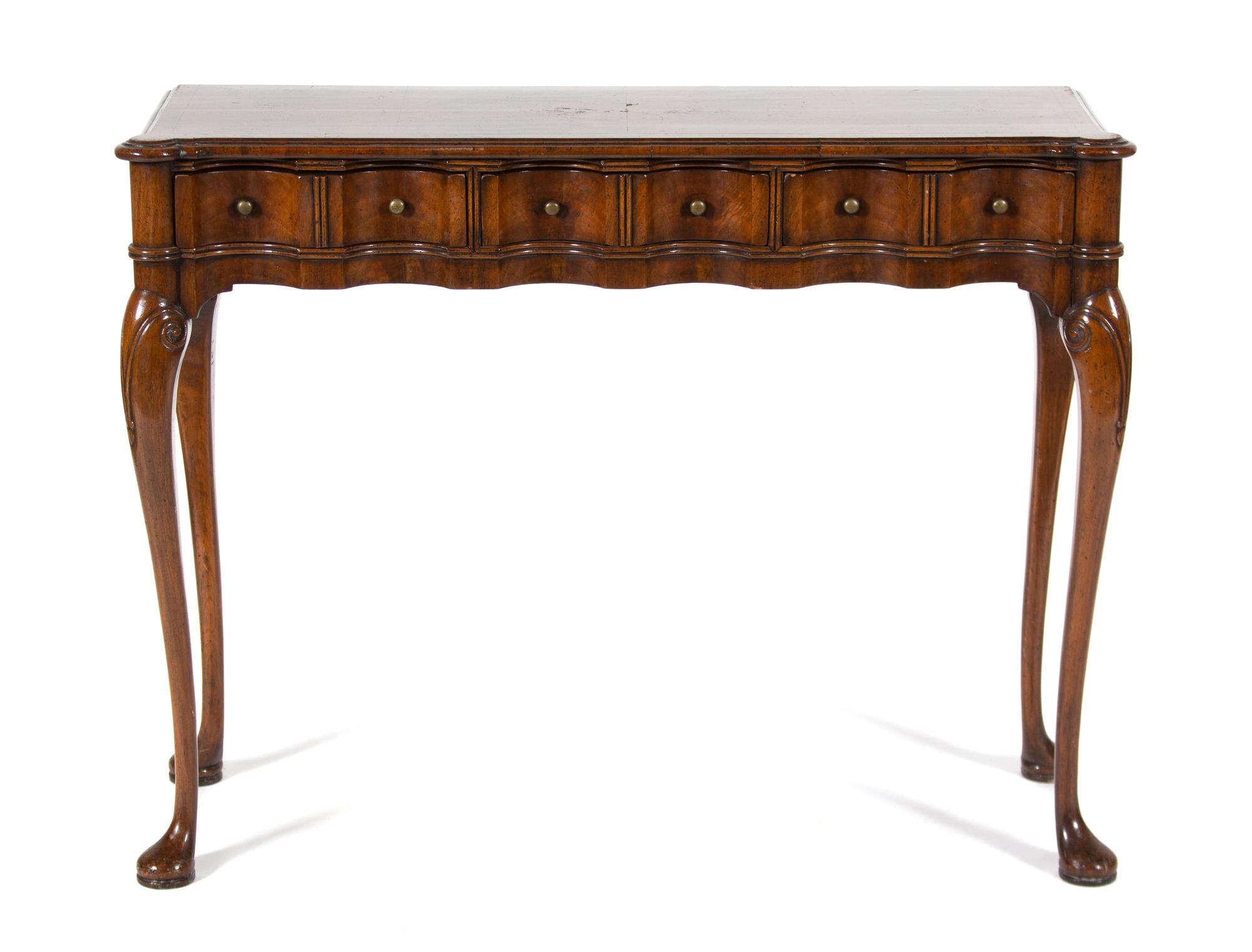 A Georgian Style Figured Mahogany Console Table — 20TH CENTURY