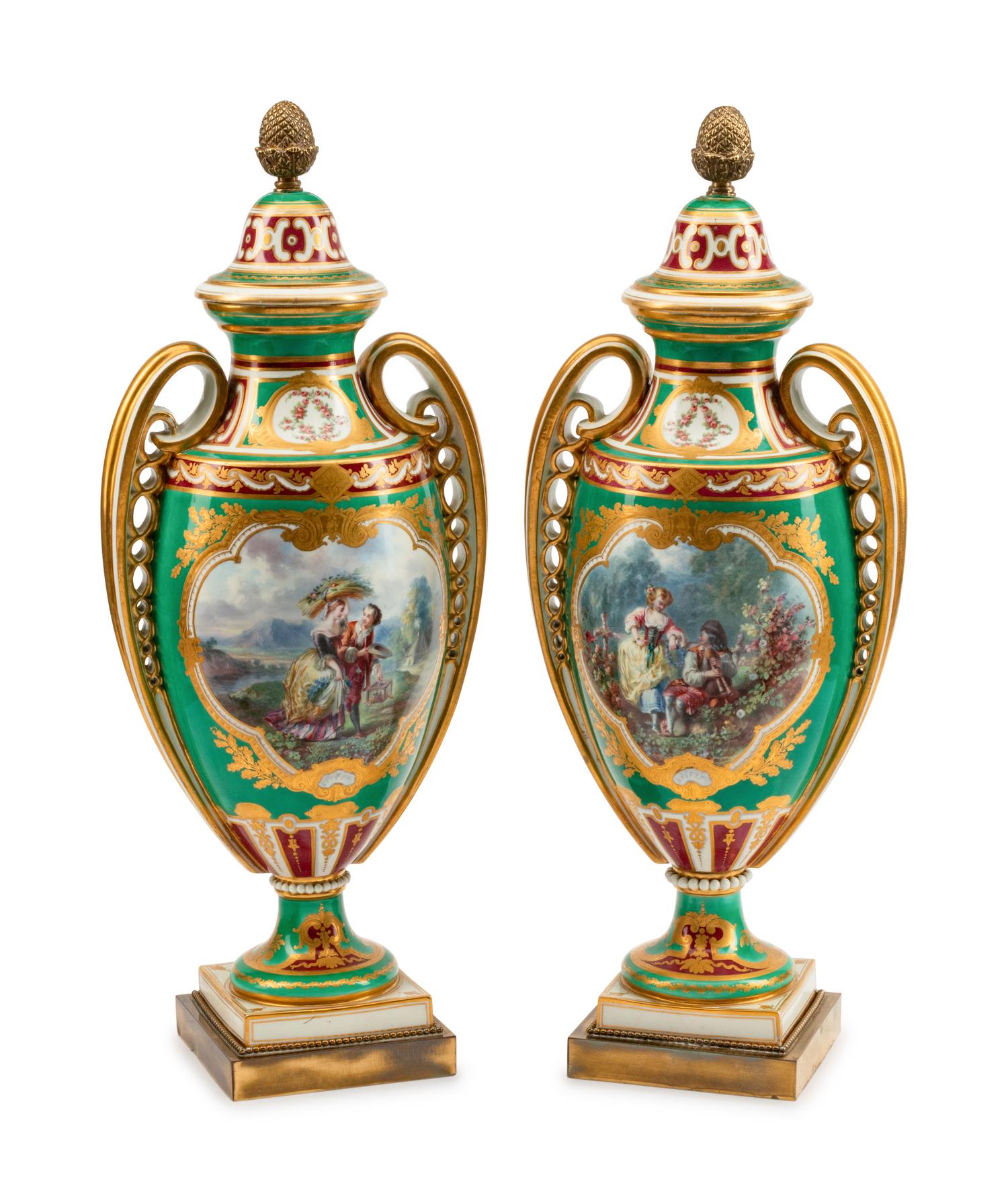 A Pair of Sèvres Style Porcelain Vases — LATE 19TH CENTURY