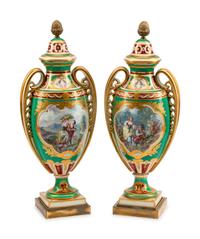 A Pair of Sèvres Style Porcelain Vases — LATE 19TH CENTURY