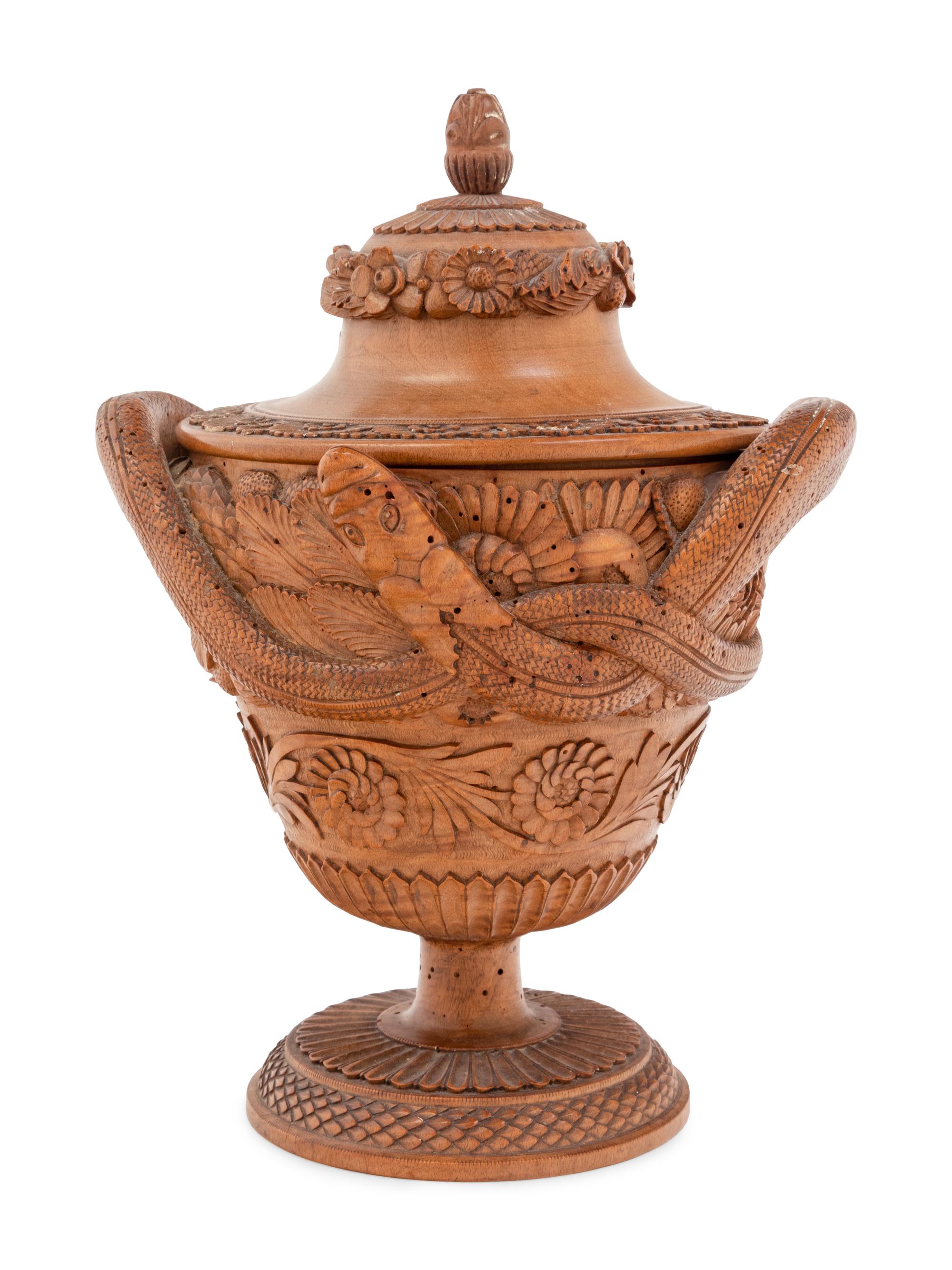 A Treen Ware Covered Urn