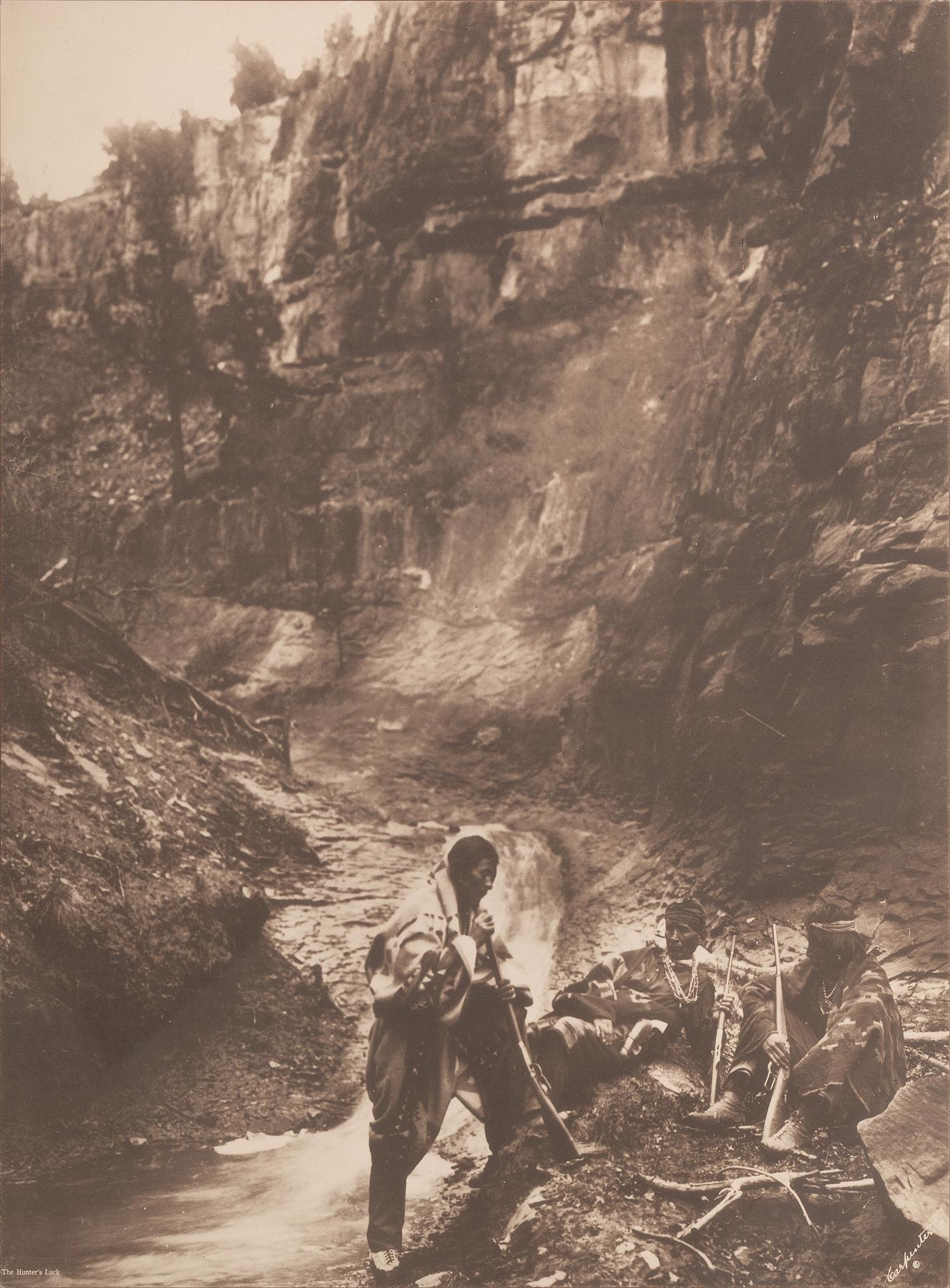 [NATIVE AMERICANS]. 2 photographs of Native American subjects by MOON and CARPENTER.