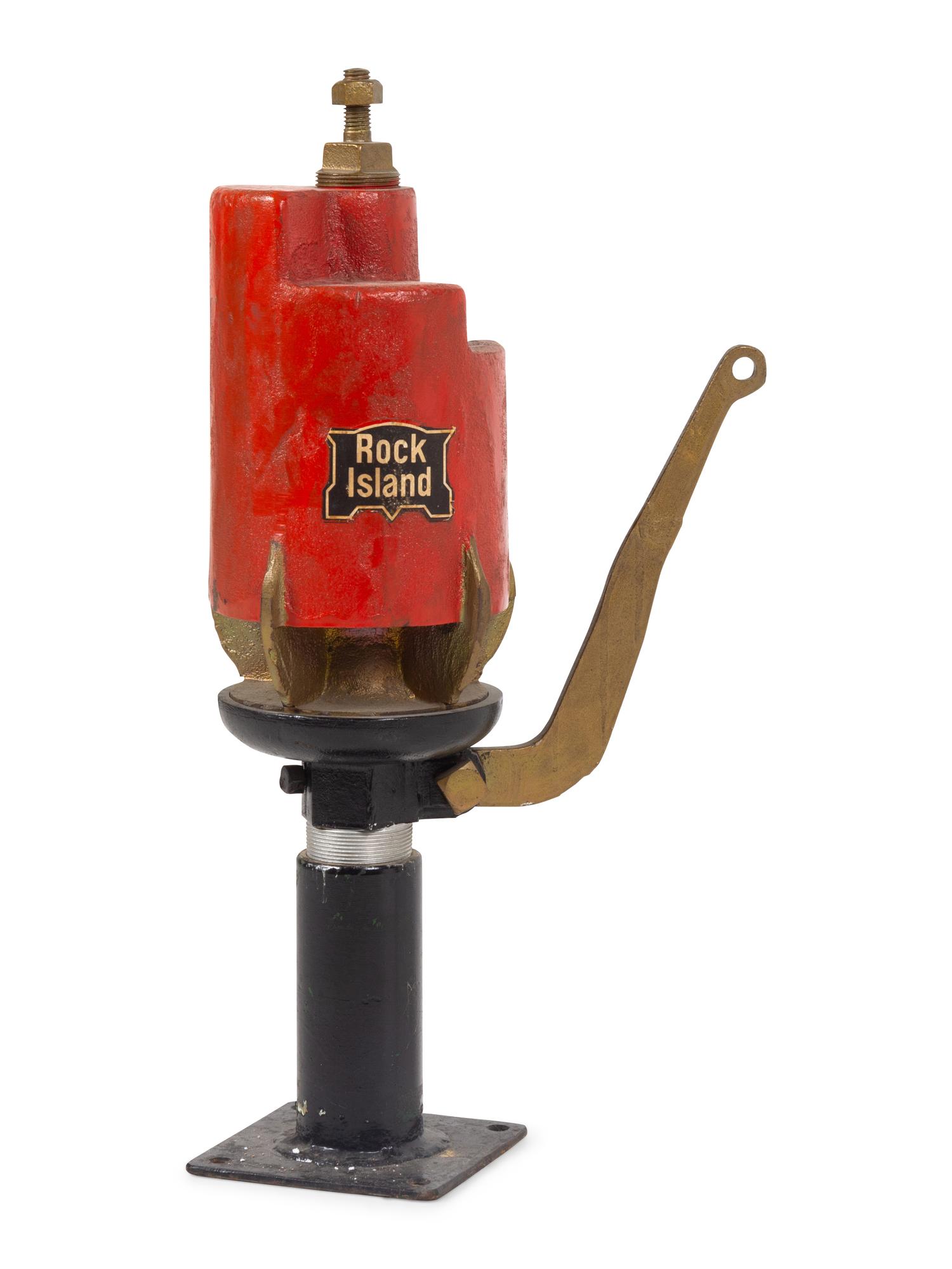 A Rock Island Railroad Painted Metal Locomotive Steam Whistle